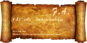 Főző Antonietta névjegykártya